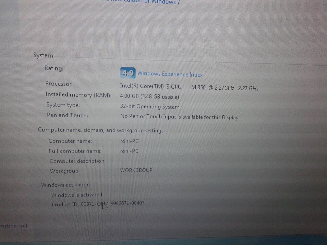 Laptop asus A42J cor i3 ram 4G HD 320G bs di TT semarang