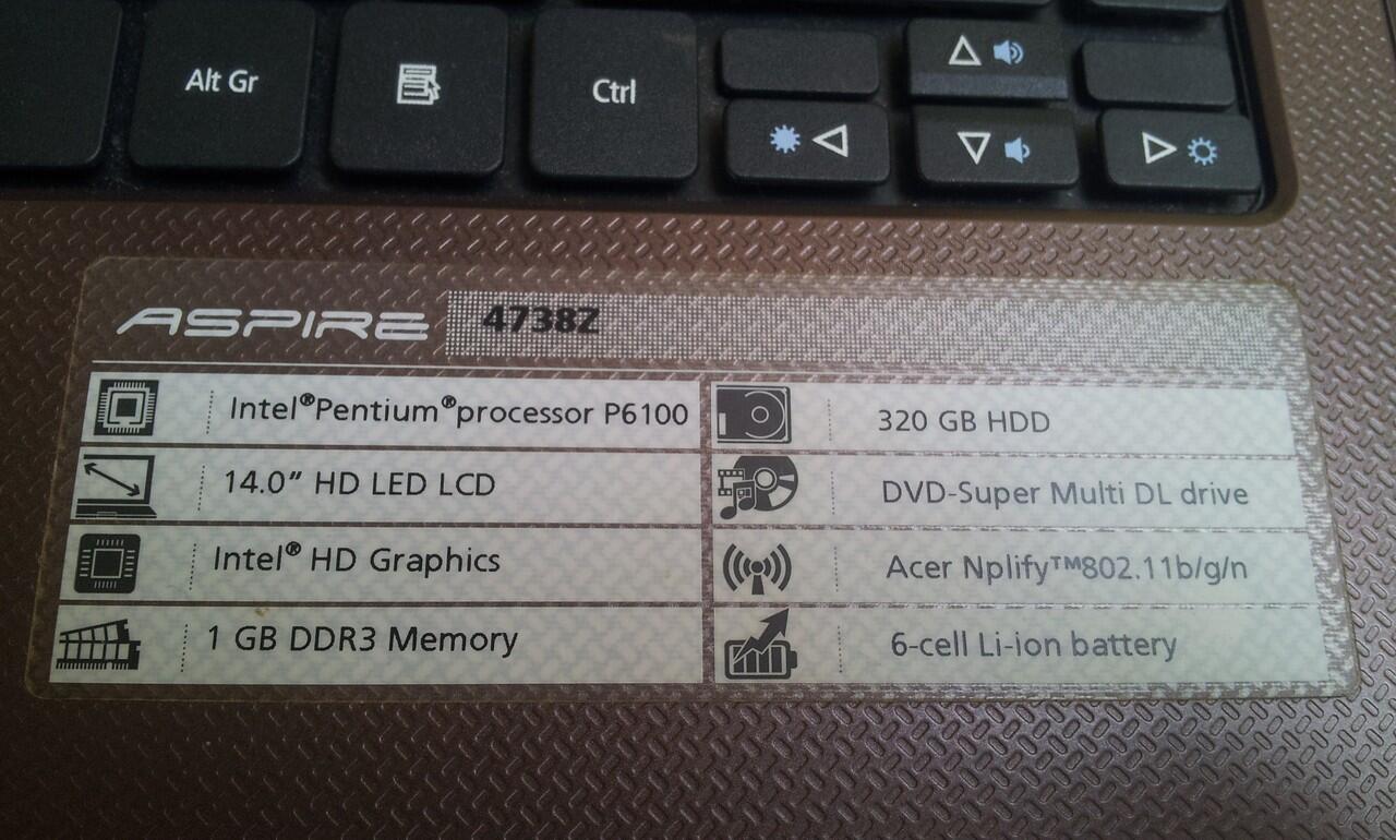 Laptop Acer 4738z P6100 (Solo...)