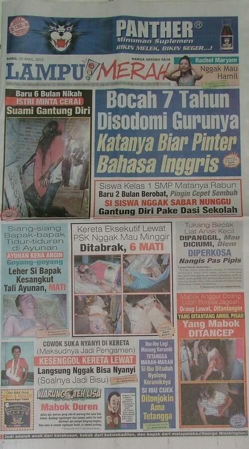 kumpulan judul konyol di koran lampu merah