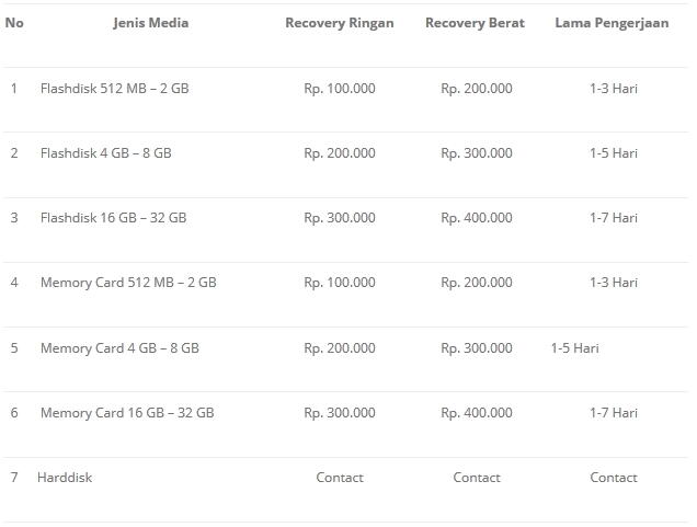Jasa Mengembalikan (Recovery) Data Flashdisk & Memory Card