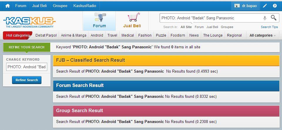 PHOTO: Android &quot;Badak&quot; Sang Panasonic