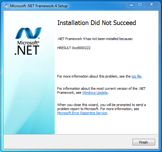 Gagal Install .NetFramework