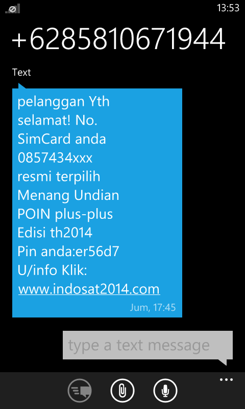 Hati - Hati website Indosat2014.com adalah Penipu