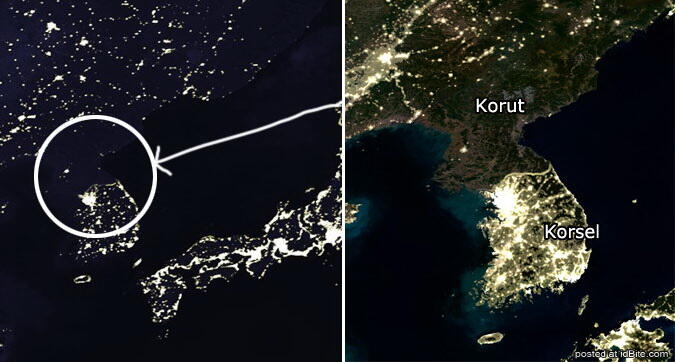 Seramnya Kegelapan di Korea Utara Dilihat Dari Foto NASA