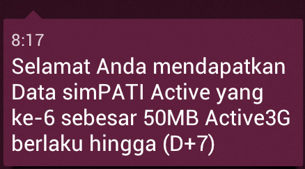 yang pakek TELKOMSEL di mohan masuk. 