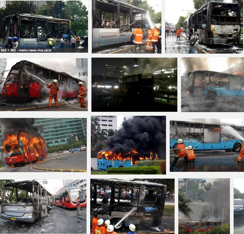 &#91;BREAKING NEWS&#93; Bus TransJ Koridor 6 Terbakar di Duren Tiga Malam ini