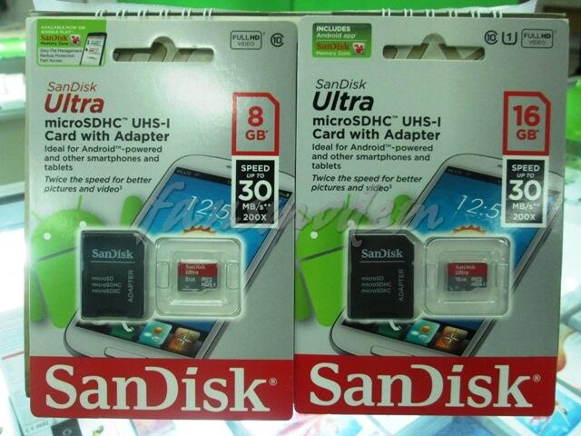 Fan'smodem | Jual MicroSD Sandisk Class 10 : 8 - 16 - 32 GB Harga Murah Jogja Rekber