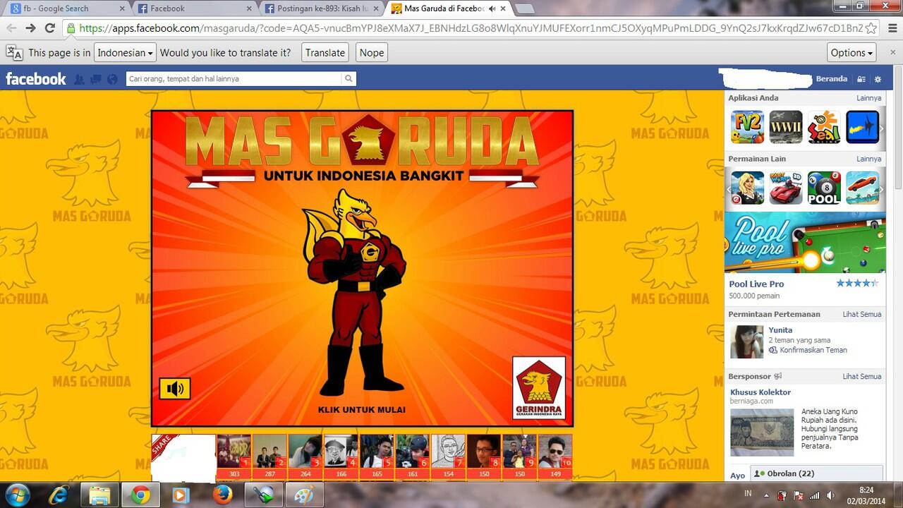 Kerern gan, Partai GERINDRA mengeluarkan GAME buatannya !