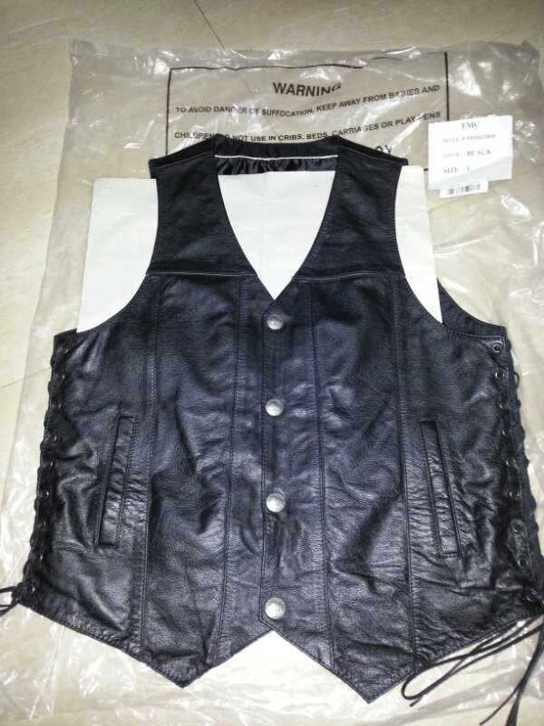 Vest /jaket/rompi harley davidson fmc,1000% kulit asli...made in pakistan,new size L