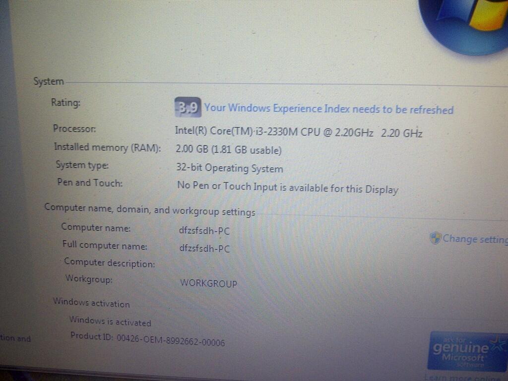 Laptop Acer 4752z Corei3 2330 Hardisk 500gb Fullset