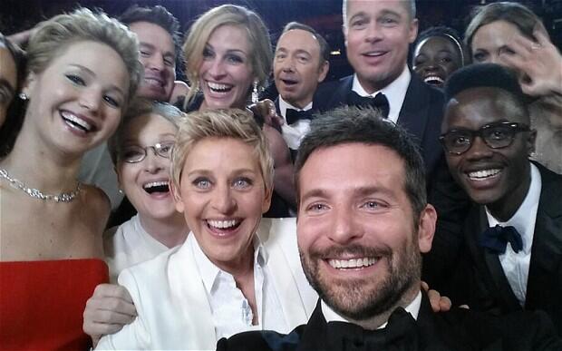 Foto 'selfie' Oscar tembus rekor Twitter