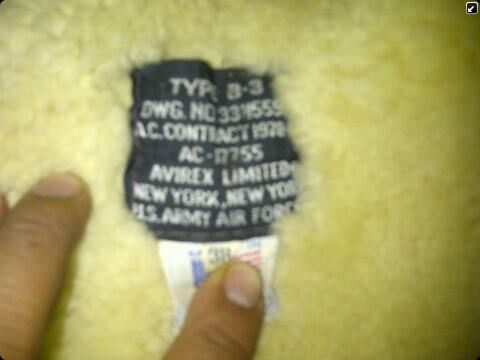 jaket bomber B3 size 38 avirex ltd made in usa kondisi 85%