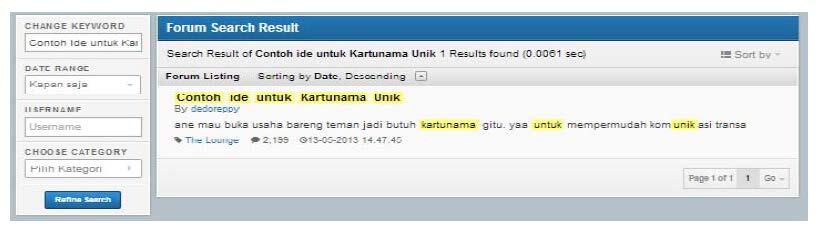 Contoh ide untuk Kartunama Unik