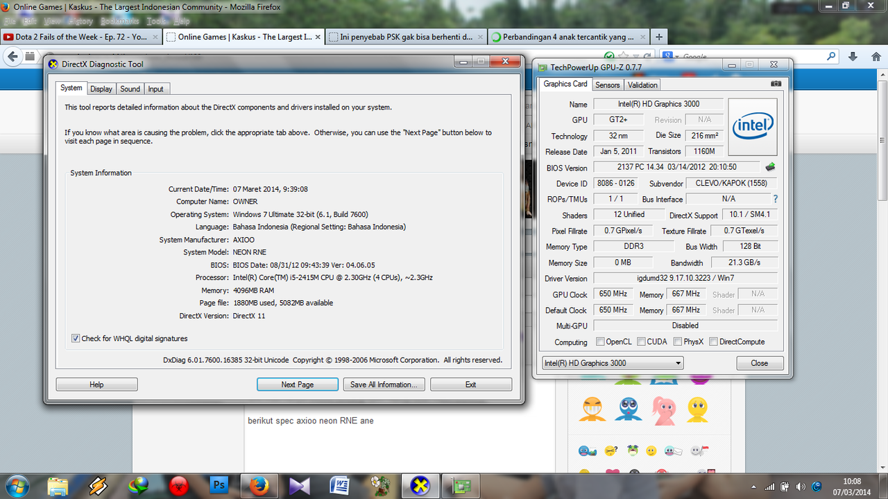 Ask spec laptop buat DOTA 2