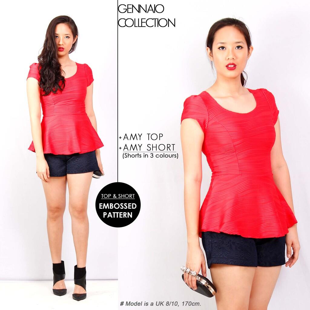 AMY basic Top & AMY Embossed Short