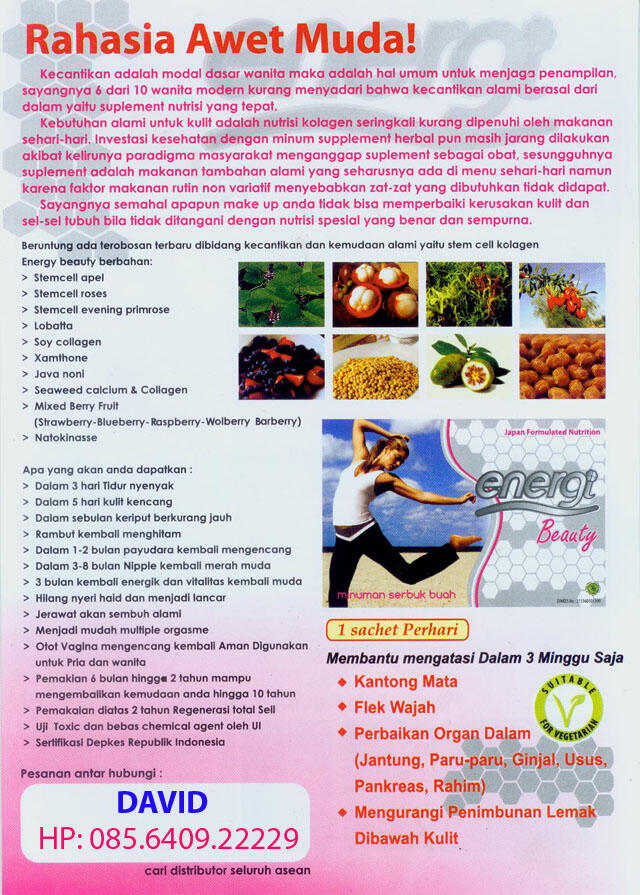 Jual Stemenergi Beauty Energi (Khusus Wanita) HP: 085.6409.22229