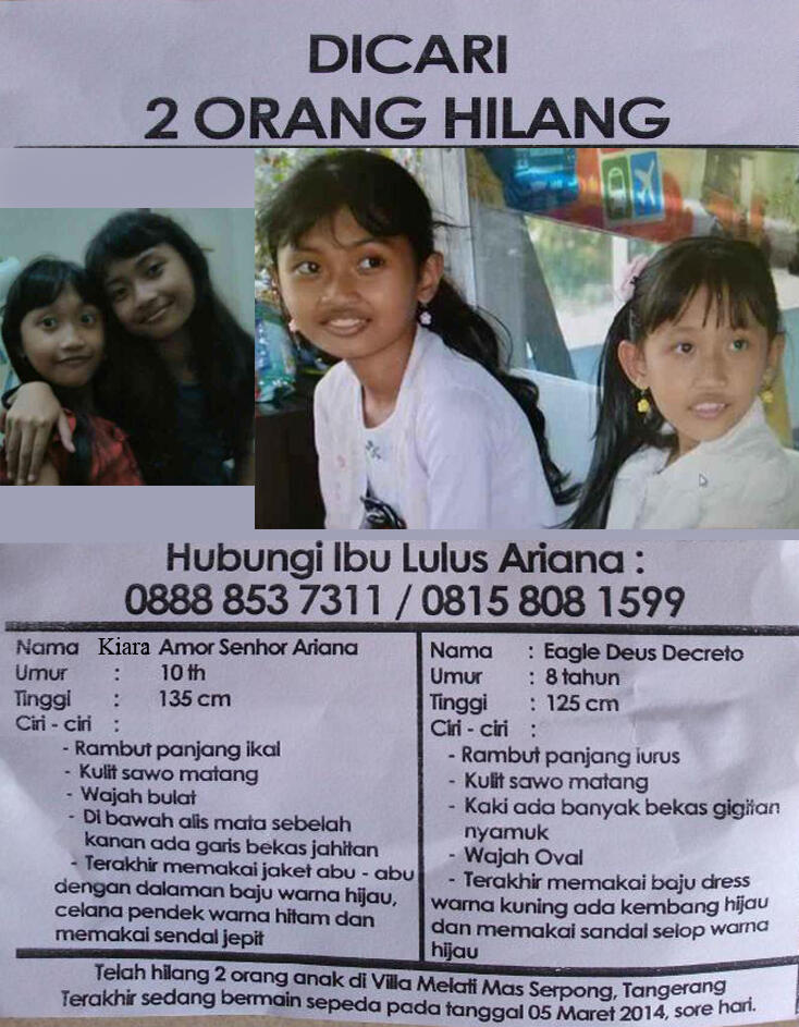 2 Orang ANAK HILANG DI MELATI MAS SERPONG