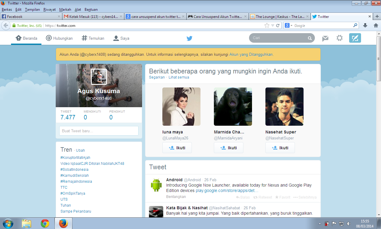 &#91;ASK&#93; Cara Unsuspend Akun Twitter