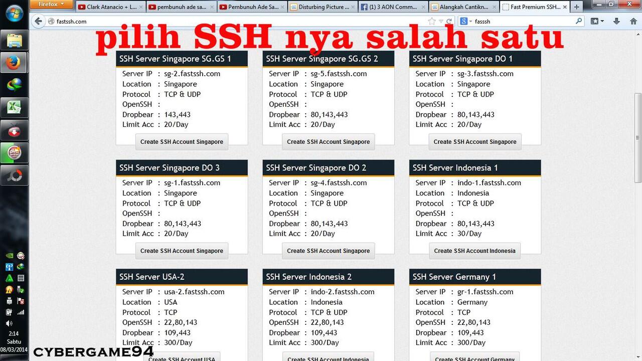 Cara membuat akun SSH sendiri untuk internet tanpa batas + PICTURE