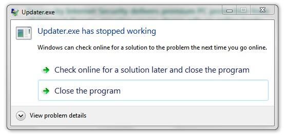 &#91;help&#93; updater.exe has stopped working