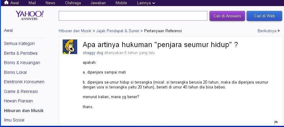 (Ask) Hukuman Seumur Hidup