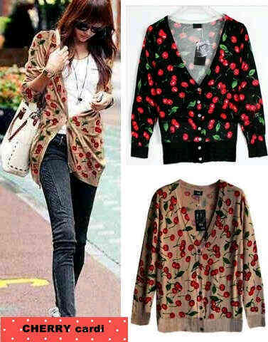 Cardigan motif cherry ciamik