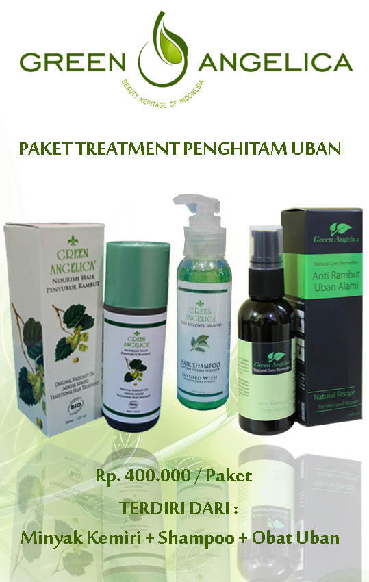 penghitam rambut tradisional serum green angelica
