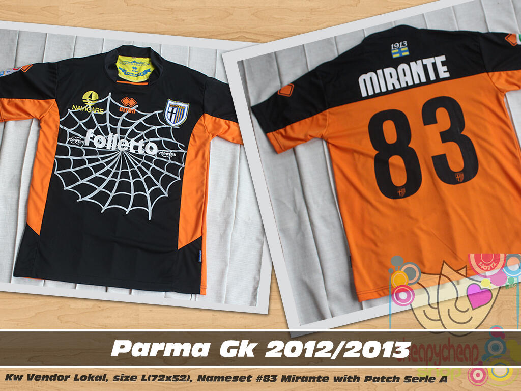 WTS Jersey GK Parma 2012/2013 #83 Mirante with Patch Serie A by DUMA Production