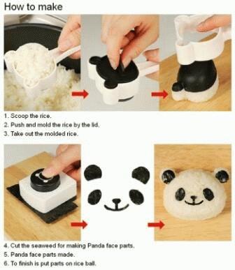 Rice Mold - Set Panda with puncher