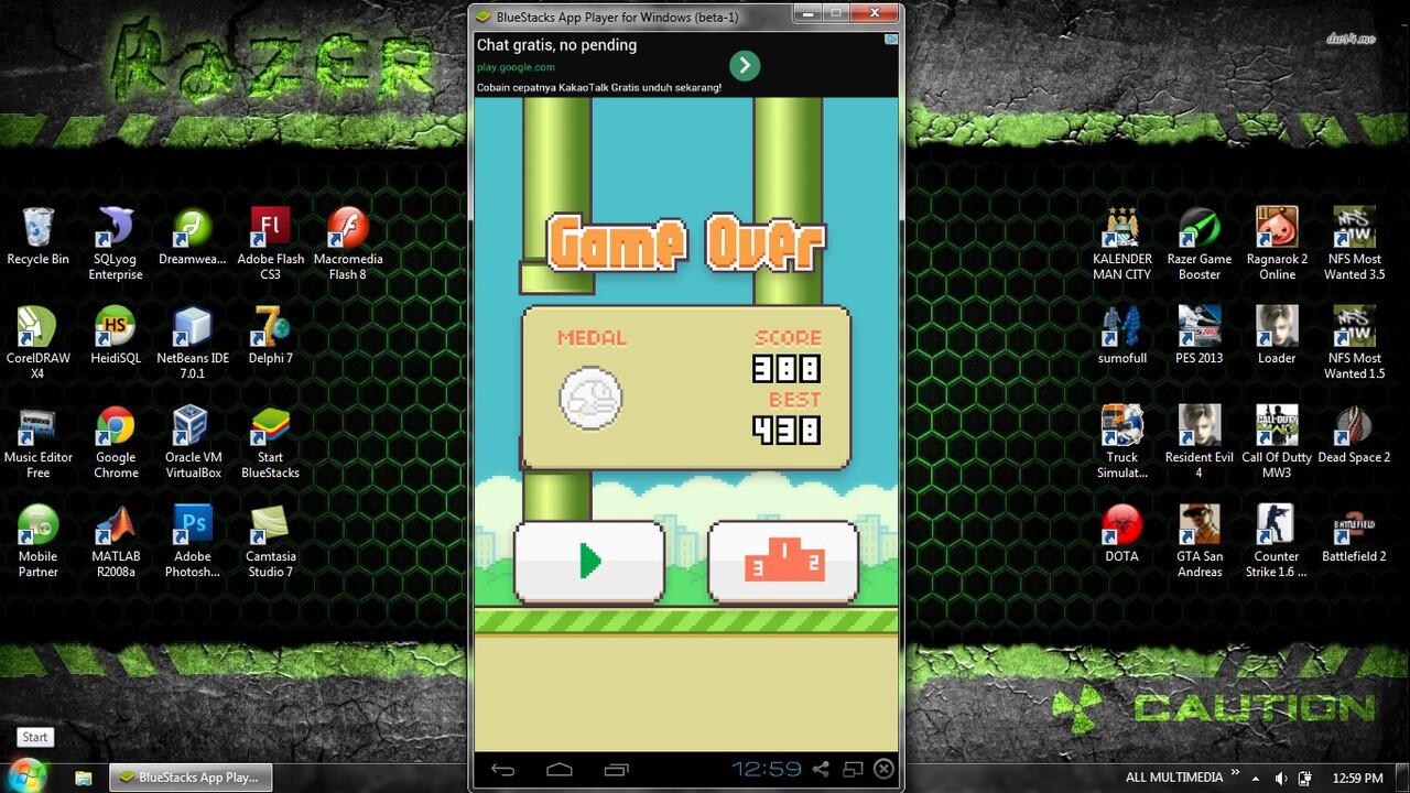 Score Flappy Bird Ane nih Gan :ngakak