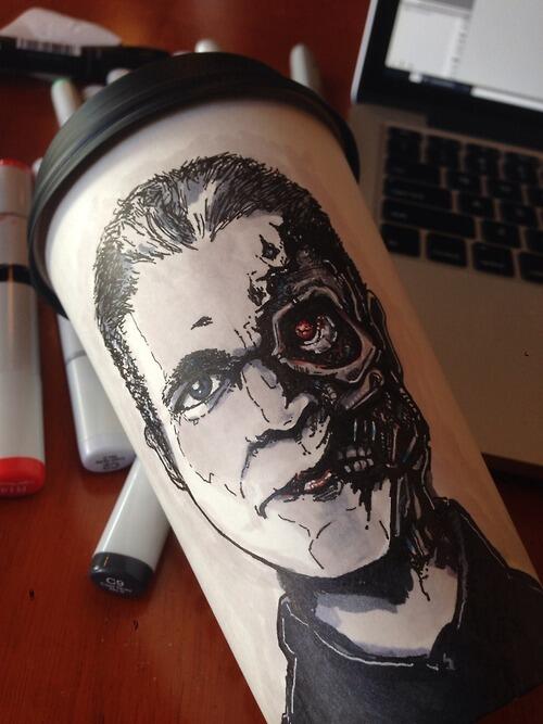 Gambar-Gambar Keren Pada Cangkir Kopi.