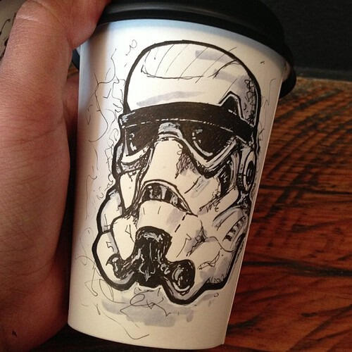 Gambar-Gambar Keren Pada Cangkir Kopi.