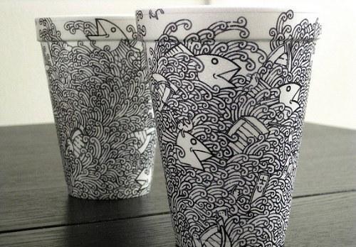 Gambar-Gambar Keren Pada Cangkir Kopi.