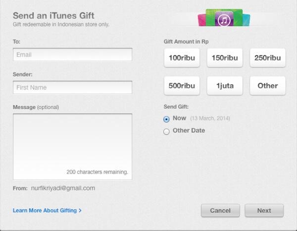 iTunes Gift Card Indonesia - Bisa Buat Sticker LINE, dan Juga Gems Clash of Clans