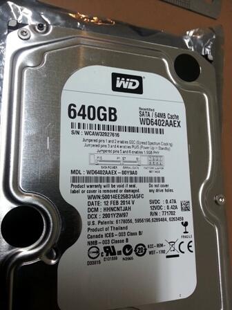 WDC Black 640 GB SATA3 64MB