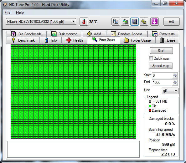 HDD HITACHI 1 TB 3,5" Only 400 K