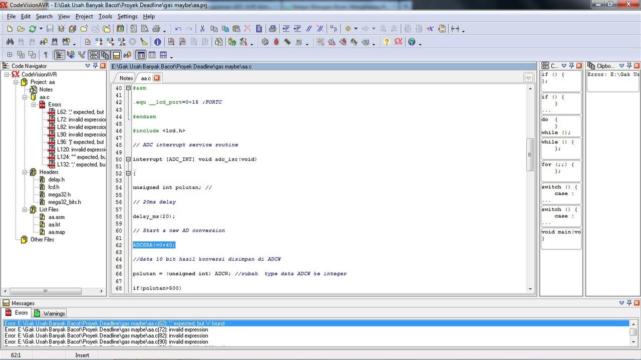 Codevisionavr отладка проекта