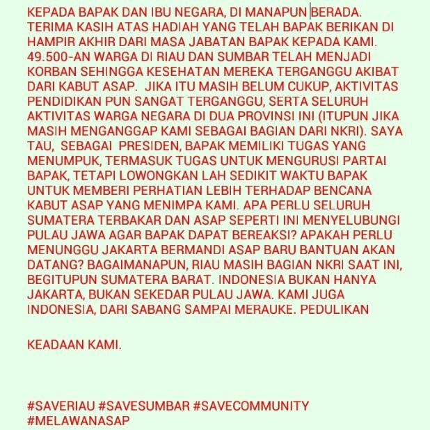 &#91;share&#93; mari kita bantu saudara kita di RIAU SUMBAR dengan mention ke akun ibu negara
