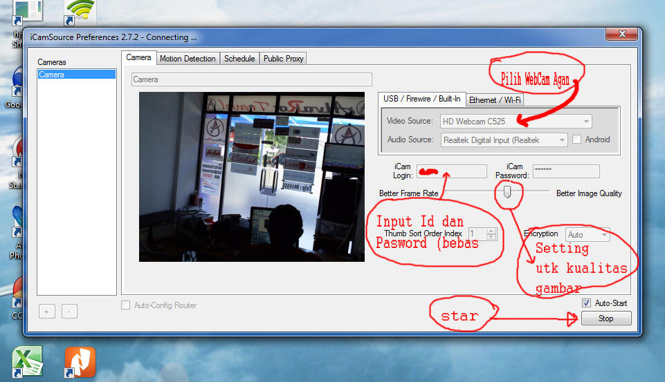 Cara menjadikan WEBCAM pc utk CCTV (bisa pantau online dari Tab Android)