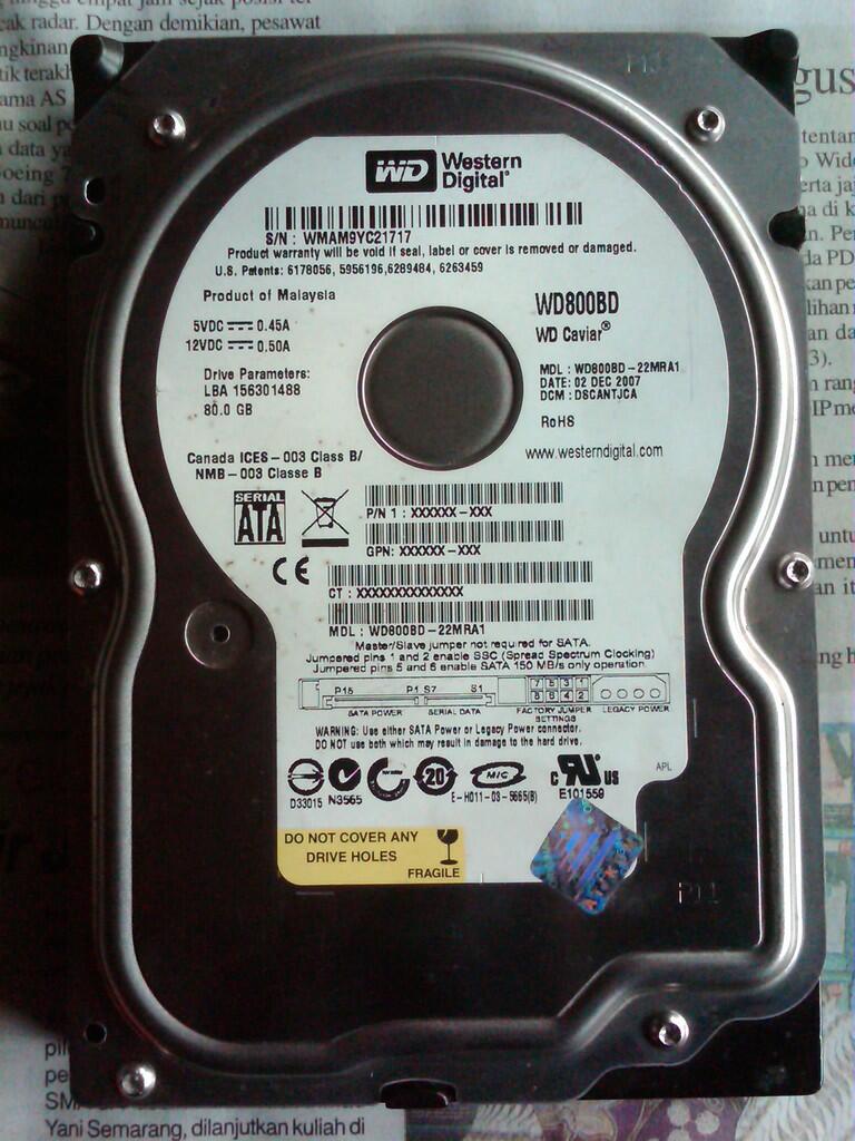 HDD WD & Seagate @80GB (Semarang Kota)