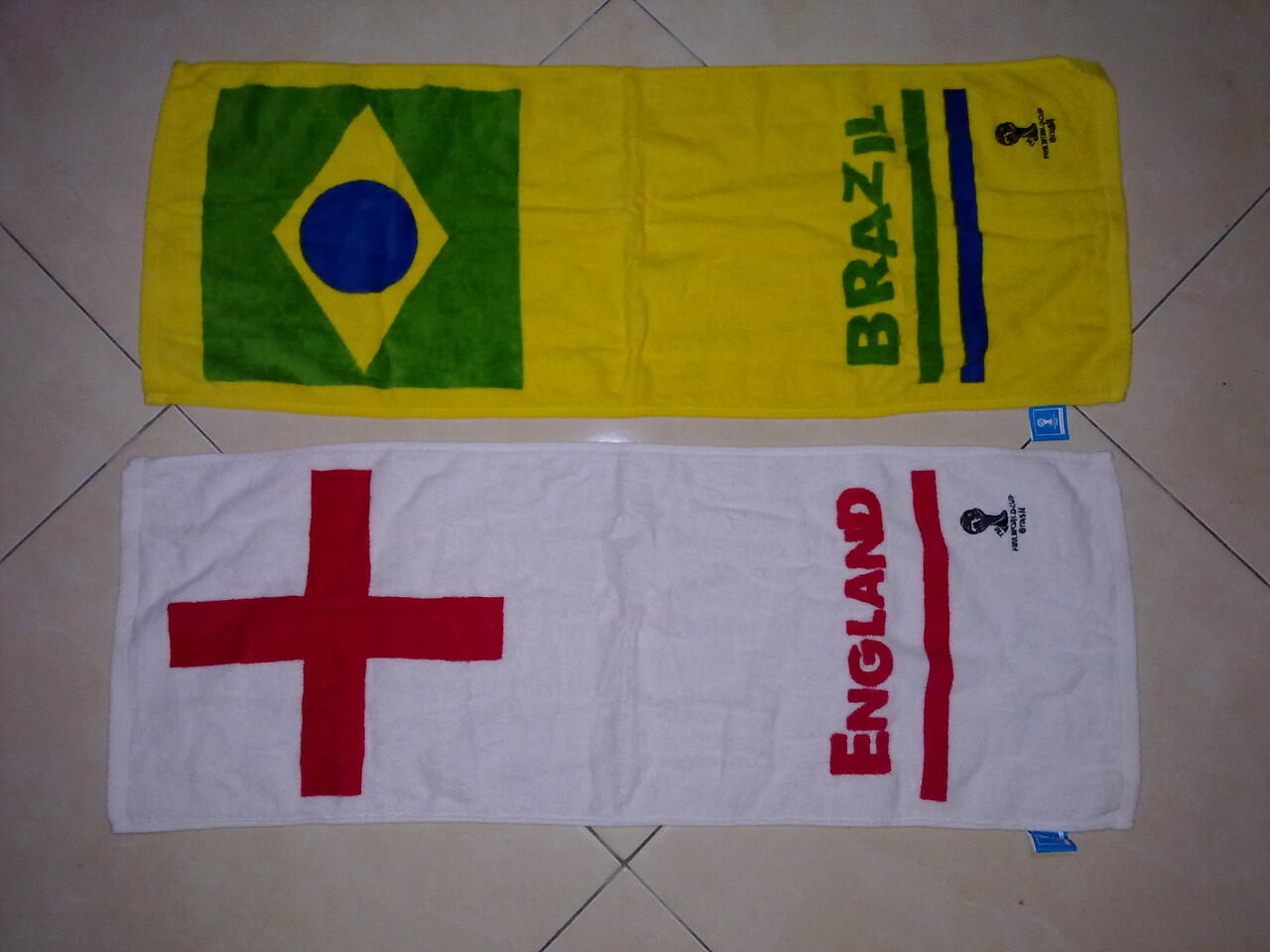 HANDUK BRAZIL & ENGLAND OFFICIAL MERCHANDISE FIFA WORLD CUP 2014