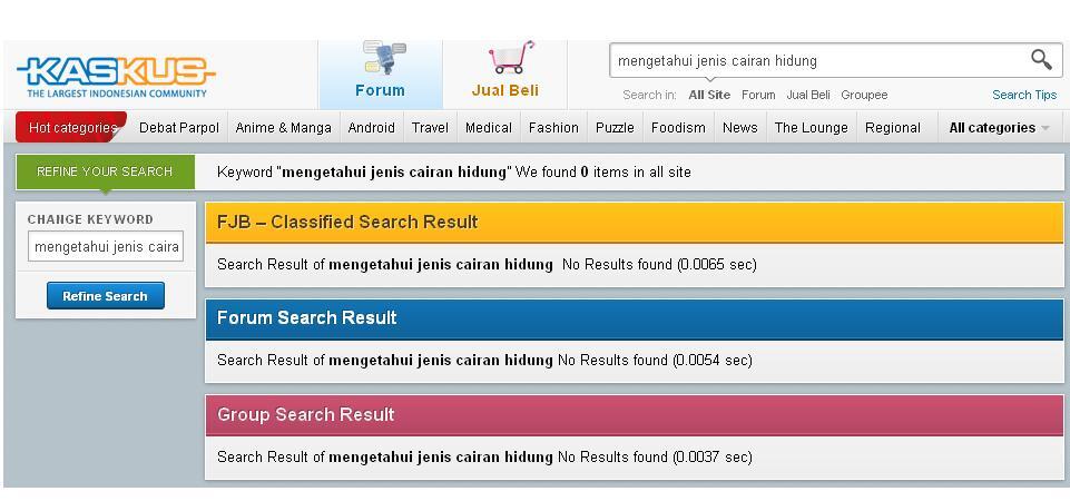 Mengetahui Jenis &quot;Cairan Hidung&quot;