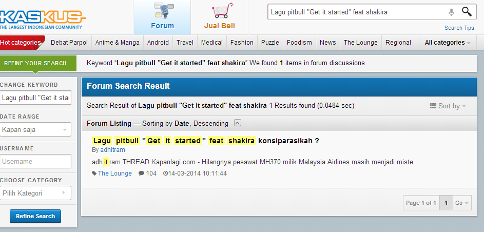 Lagu pitbull &quot;Get it started&quot; feat shakira konsiparasikah ?