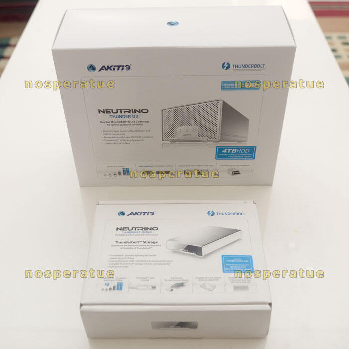 AKiTiO Eksternal SSD/HDD - Thunderbolt, USB 3.0 SSD 256GB & 4TB - NEW