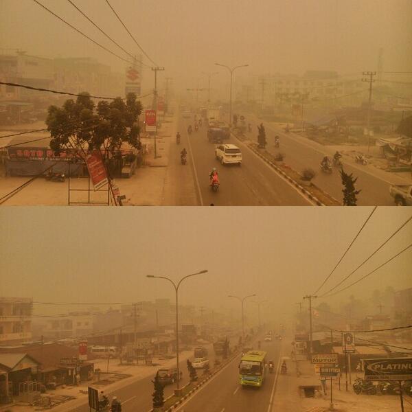 Foto-Foto Mencekam Kabut Asap Yang Selimuti Riau #PrayForRiau