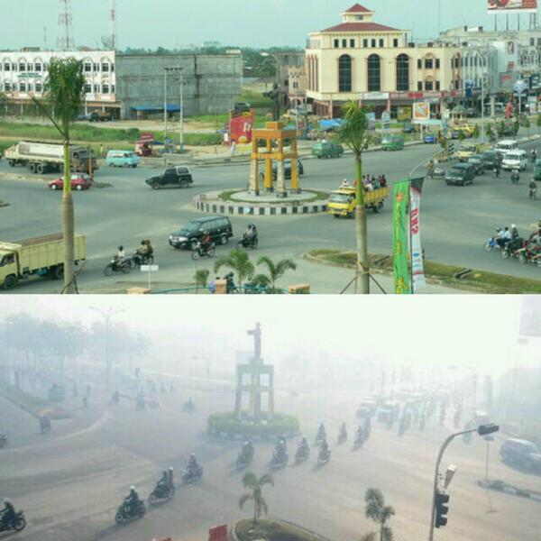 Foto-Foto Mencekam Kabut Asap Yang Selimuti Riau #PrayForRiau