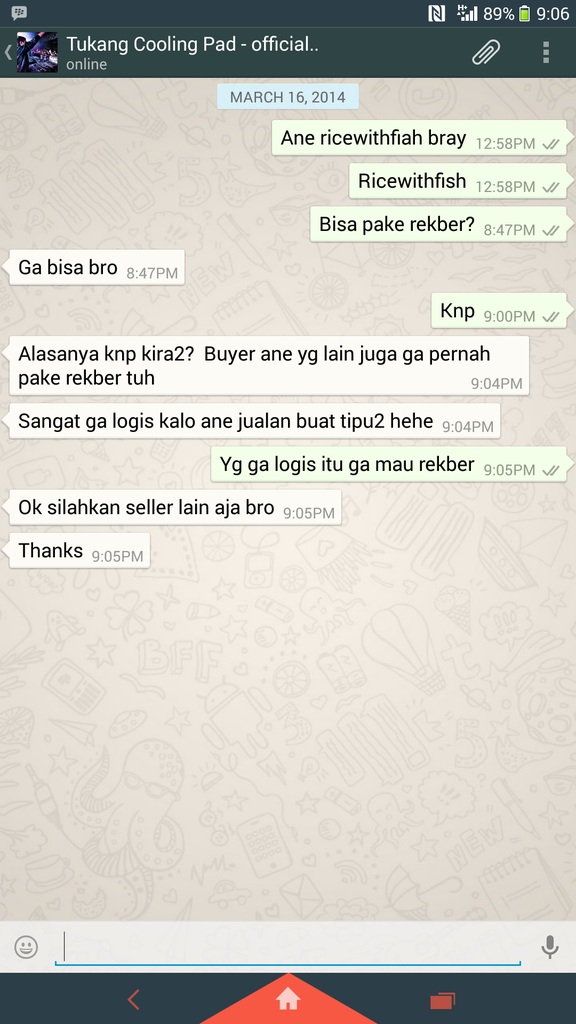 Seller ga mau REKBER ? PENIPU KAH ?