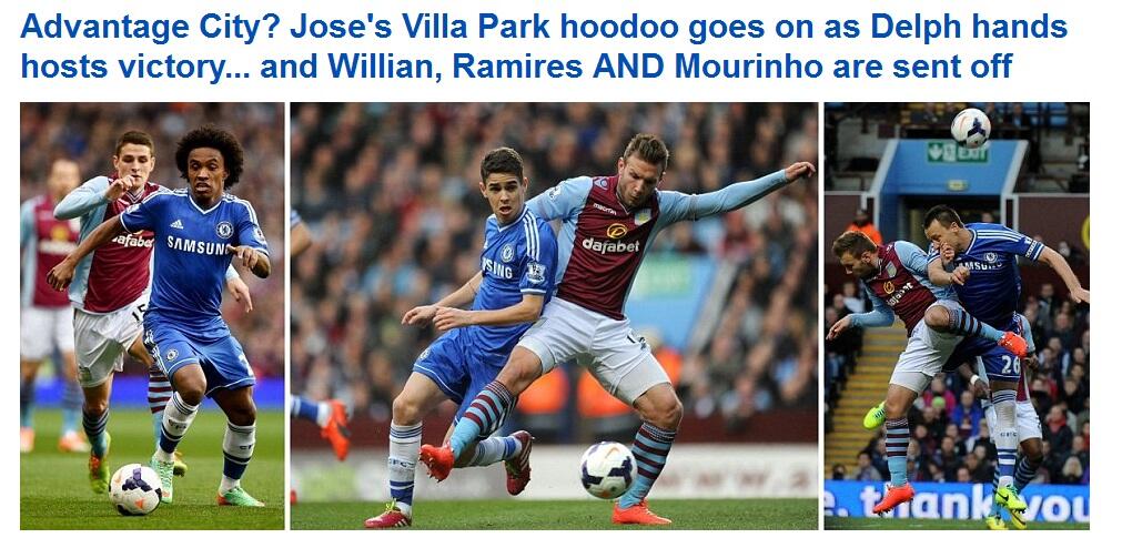 Dua Kartu Merah Plus Pengusiran Mourinho Warnai Kemenangan Aston Villa 