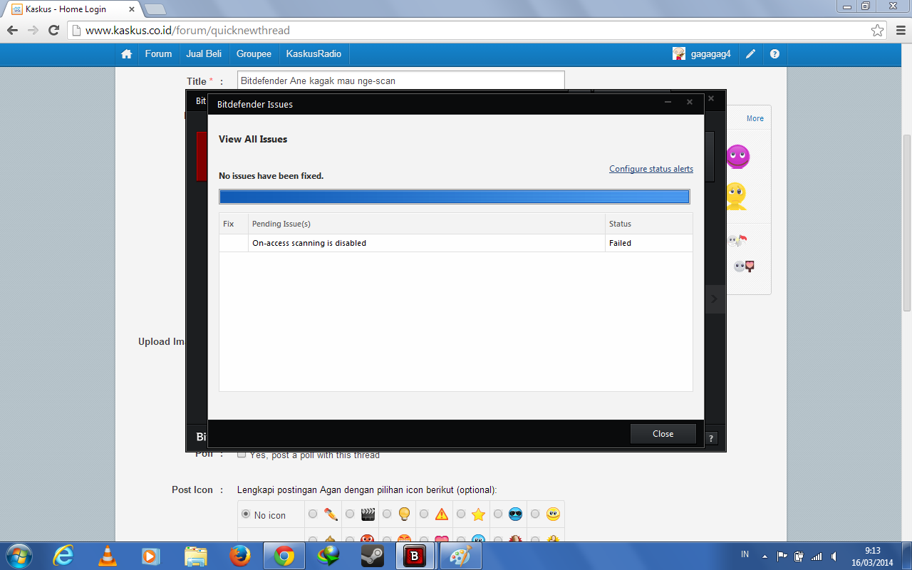 Bitdefender Ane kagak mau nge-scan