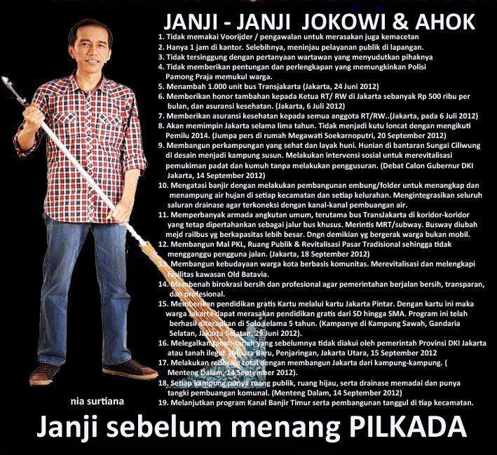 TERNYATA, dulu JOKOWI pernah JANJI TUNTASKAN JABATAN GUBERNUR DKI . nah sekarang?